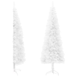 vidaXL Albero Natale Artificiale Sottile a Metà Supporto Bianco 180 cm