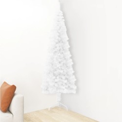 vidaXL Albero Natale Artificiale Sottile a Metà Supporto Bianco 180 cm