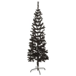 vidaXL Albero di Natale Sottile Nero 150 cm