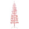 vidaXL Albero Natale Artificiale Sottile a Metà e Supporto Rosa 150 cm