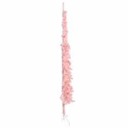 vidaXL Albero Natale Artificiale Sottile a Metà e Supporto Rosa 210 cm