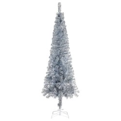 vidaXL Albero di Natale Sottile Argento 120 cm 