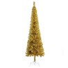 vidaXL Albero di Natale Sottile Oro 210 cm 