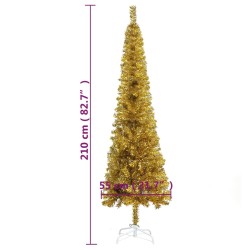 vidaXL Albero di Natale Sottile Oro 210 cm 