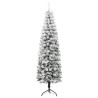 vidaXL Albero Natale Artificiale Sottile a Metà Neve Fioccata 120 cm