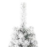 vidaXL Albero Natale Artificiale Sottile a Metà Neve Fioccata 120 cm