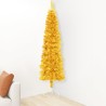 vidaXL Albero Natale Artificiale Sottile a Metà con Supporto Oro 120cm