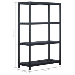 vidaXL Scaffali 2 pz Nero 220 kg 90x40x138 cm in Plastica