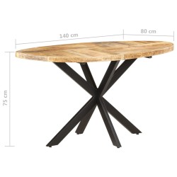 vidaXL Tavolo da Pranzo 140x80x75 cm in Legno Massello di Mango