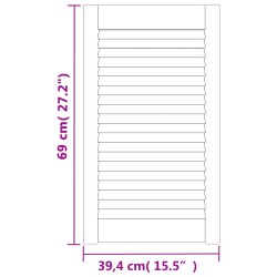 vidaXL Ante a Lamelle 2 pz in Legno Massello di Pino Bianche 69x39,4cm