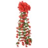 vidaXL Ghirlande Fiori Artificiali 3 pz Rosso 85cm