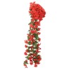 vidaXL Ghirlande Fiori Artificiali 3 pz Rosso 85cm