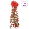 vidaXL Ghirlande Fiori Artificiali 3 pz Rosso 85cm