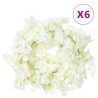 vidaXL Ghirlande Fiori Artificiali 6 pz Bianco 180cm