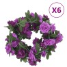 vidaXL Ghirlande Fiori Artificiali 6 pz Viola Chiaro 240cm