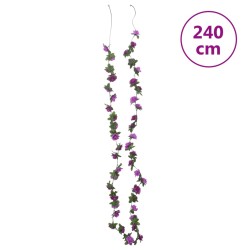 vidaXL Ghirlande Fiori Artificiali 6 pz Viola Chiaro 240cm