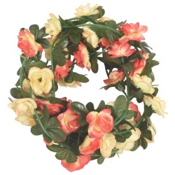 vidaXL Ghirlande Fiori Artificiali 6 pz Rosato e Champagne 240cm