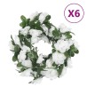 vidaXL Ghirlande Fiori Artificiali 6 pz Bianco 240cm