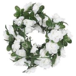 vidaXL Ghirlande Fiori Artificiali 6 pz Bianco 240cm