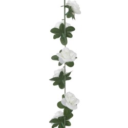 vidaXL Ghirlande Fiori Artificiali 6 pz Bianco 240cm