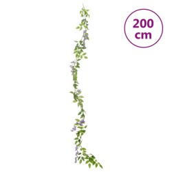 vidaXL Ghirlande Fiori Artificiali 6 pz Viola 200cm