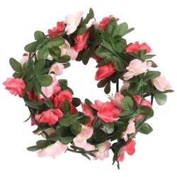 vidaXL Ghirlande Fiori Artificiali 6 pz Rosa Primaverile 250cm