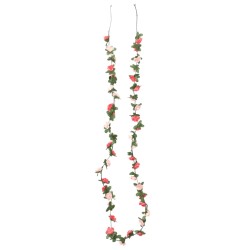 vidaXL Ghirlande Fiori Artificiali 6 pz Rosa Primaverile 250cm