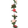 vidaXL Ghirlande Fiori Artificiali 6 pz Rosa Primaverile 250cm