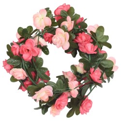 vidaXL Ghirlande Fiori Artificiali 6 pz Rosato 240cm