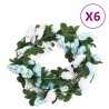 vidaXL Ghirlande Fiori Artificiali 6 pz Blu e Bianco 240cm