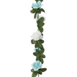 vidaXL Ghirlande Fiori Artificiali 6 pz Blu e Bianco 240cm