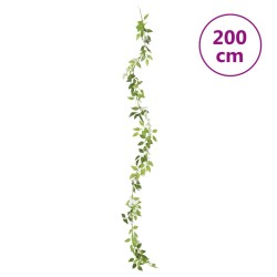 vidaXL Ghirlande Fiori Artificiali 6 pz Bianco 200cm