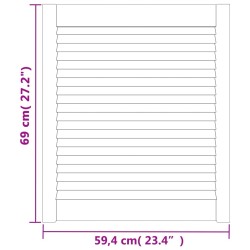 Ante a Lamelle 4 pz in Legno Massello di Pino 69x59,4 cm