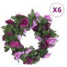 Ghirlande Fiori Artificiali 6 pz Viola Chiaro Primaverile 250cm