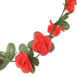 Ghirlande Fiori Artificiali 6 pz Rosso Primaverile 250cm