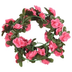 Ghirlande Fiori Artificiali 6 pz Rosso Rosa 240cm