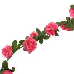 Ghirlande Fiori Artificiali 6 pz Rosso Rosa 240cm