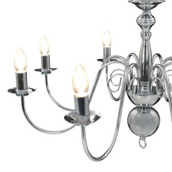 Lampadario Argento con 8 Lampadine E14