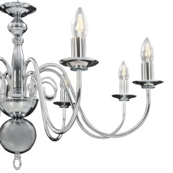 Lampadario Argento con 8 Lampadine E14