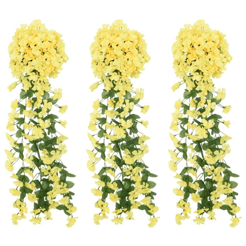 Ghirlande Fiori Artificiali 3 pz Giallo 85cm