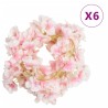 Ghirlande Fiori Artificiali 6 pz Rosa Chiaro 180cm