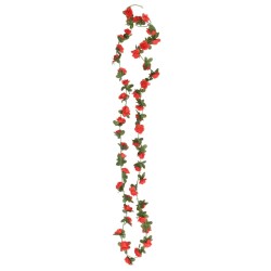 Ghirlande Fiori Artificiali 6 pz Rosso 240cm