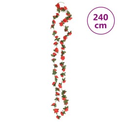 Ghirlande Fiori Artificiali 6 pz Rosso 240cm