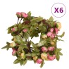 Ghirlande Fiori Artificiali 6 pz Rosa 215cm