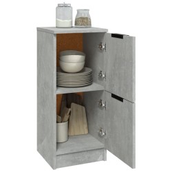   Credenze 2 pz Grigio Cemento 30x30x70 cm in Legno ingegnerizzato