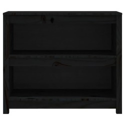   Libreria Nera 80x35x68 cm in Legno Massello di Pino