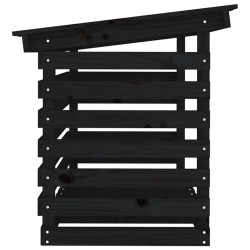   Portalegna Nero 108x73x79 cm in Legno Massello di Pino