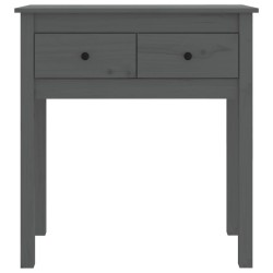 Tavolo Consolle Grigio 70x35x75 cm in Legno Massello di Pino