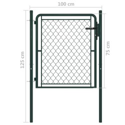    Cancello da Giardino in Acciaio 100x75 cm Verde