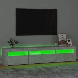   Mobile Porta TV con Luci LED Grigio Cemento 195x35x40 cm